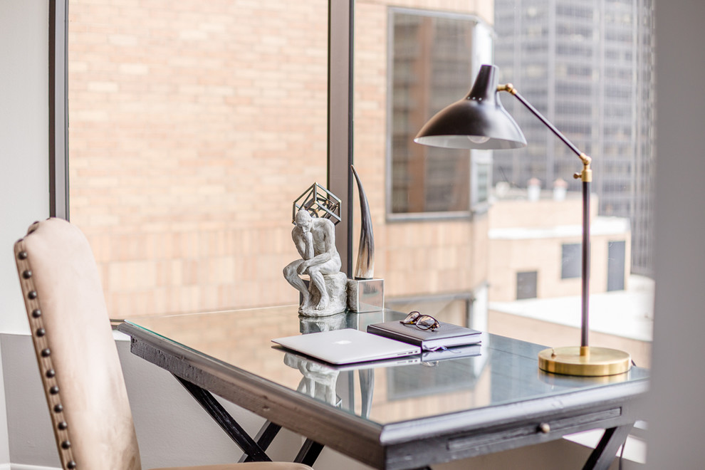 Home office - transitional home office idea in Houston