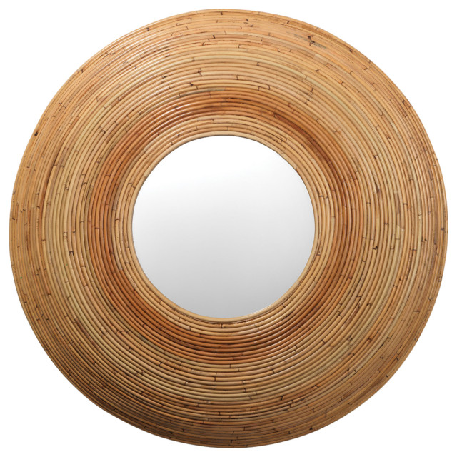Koa Rattan Mirror Tropical Wall Mirrors by Jamie Young Company