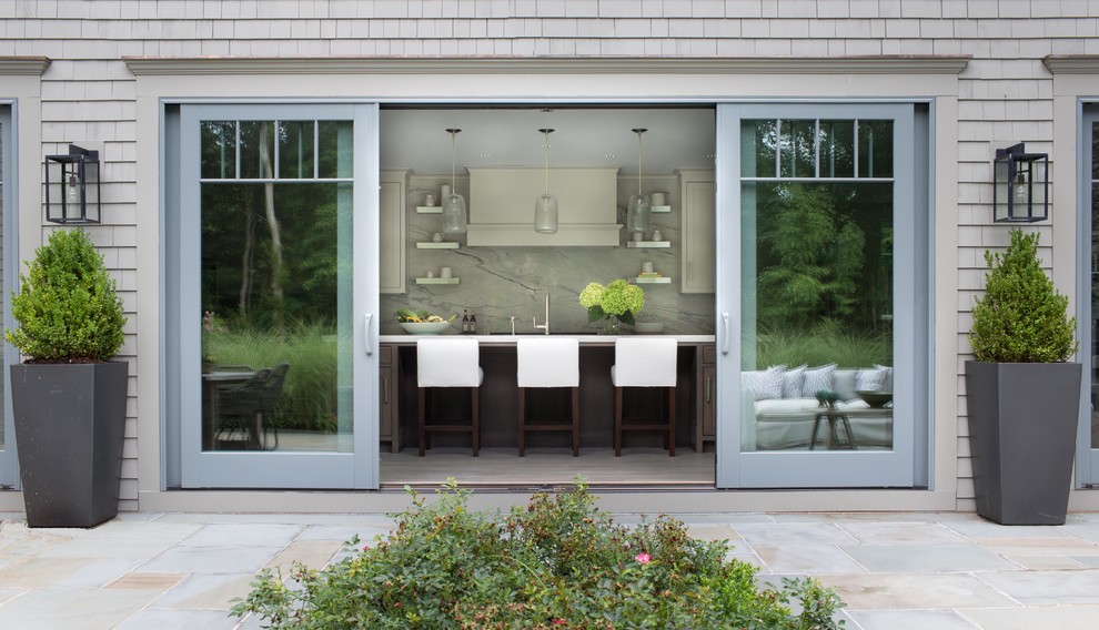 Inspiration for a transitional exterior in New York.