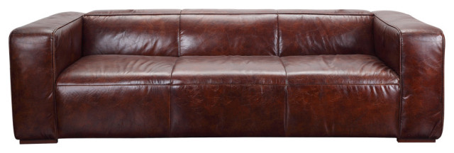 Bolton Sofa Contemporary Sofas By, Moe Top Grain Distressed Brown Leather Power Reclining Sectional Sofa