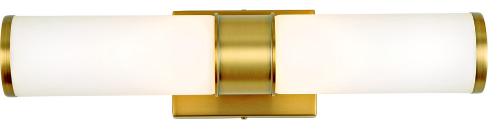 Fairview 2 Light Bathroom Vanity Light, Satin Brass