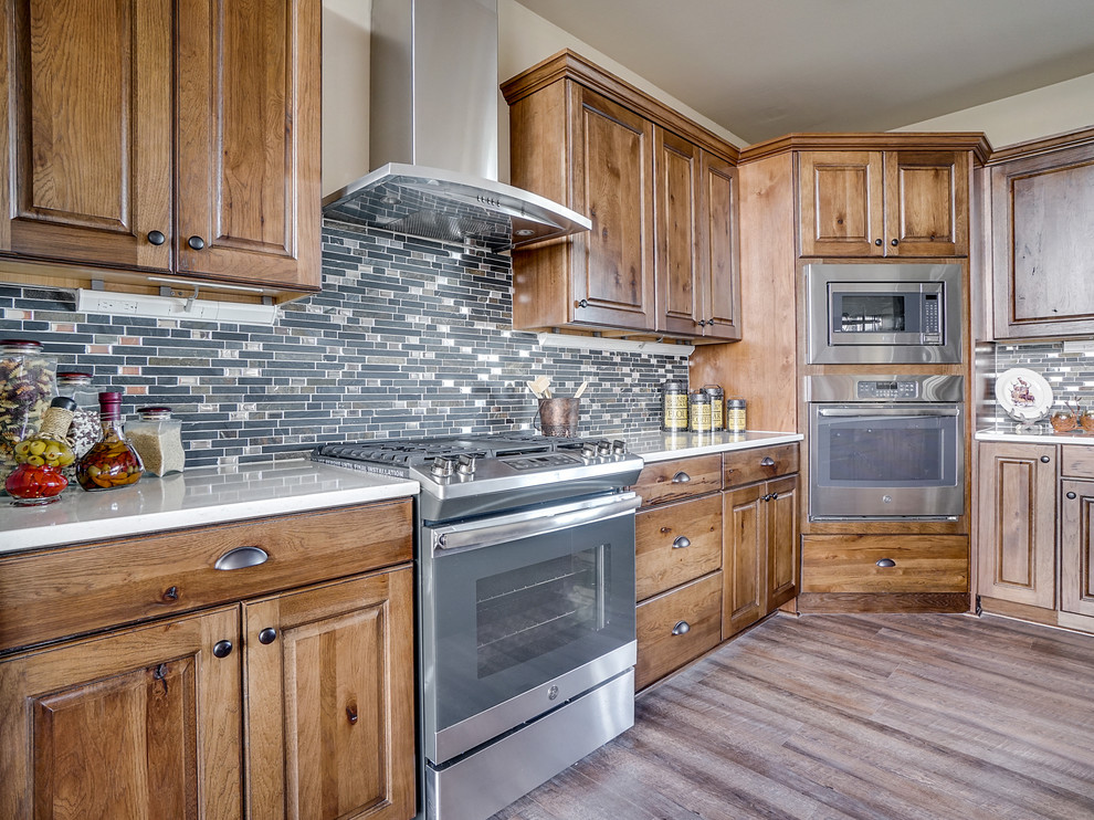 Example of a mountain style kitchen design in Minneapolis