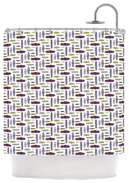 Laurie Baars "Pods" Yellow Purple Shower Curtain