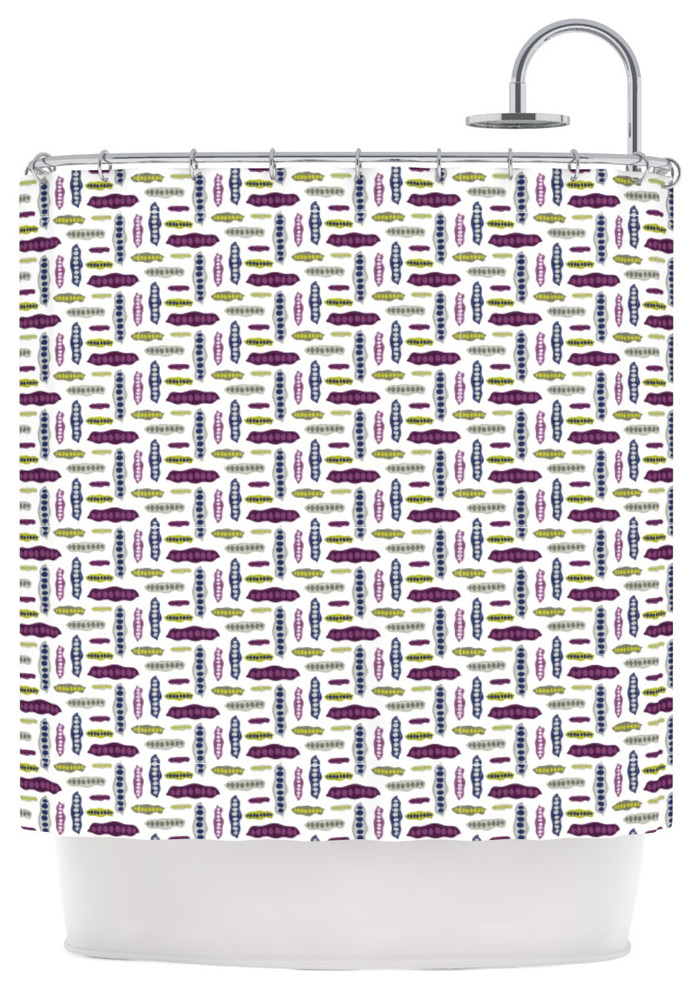 Laurie Baars "Pods" Yellow Purple Shower Curtain