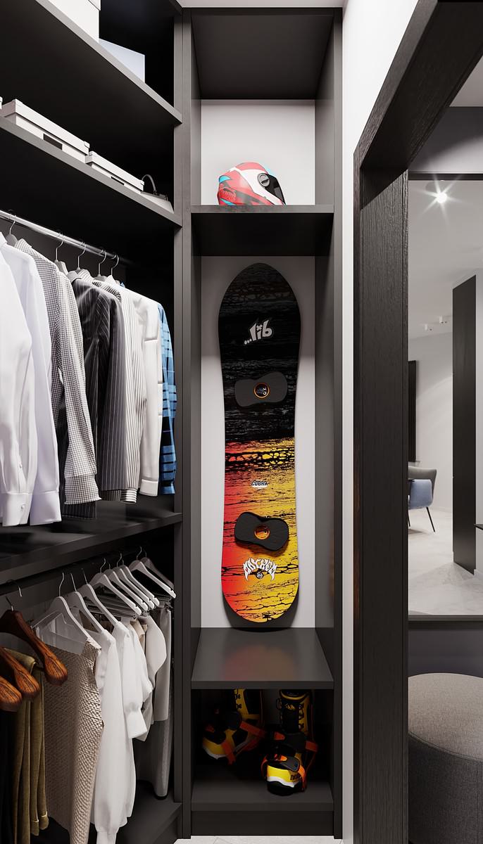 Интерьер квартиры в современном стиле, ЖК «Остров», 90 кв.м.