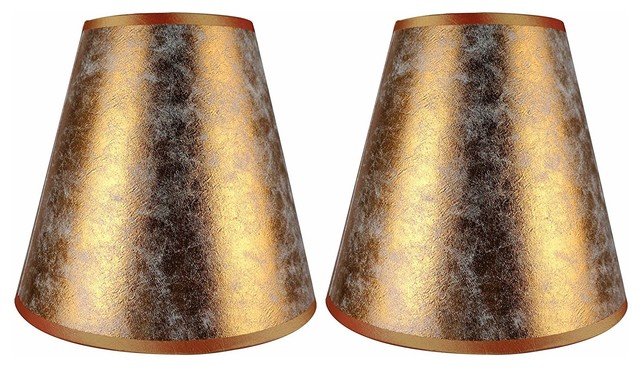 Empire Lamp Shade 5x9x8.5", Copper Foiled Paper, Set of 2