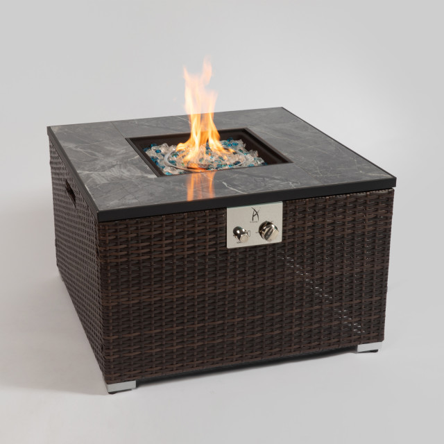 32in Square Fire Table,50000BTU Outdoor Fire Pit Table - Tropical ...
