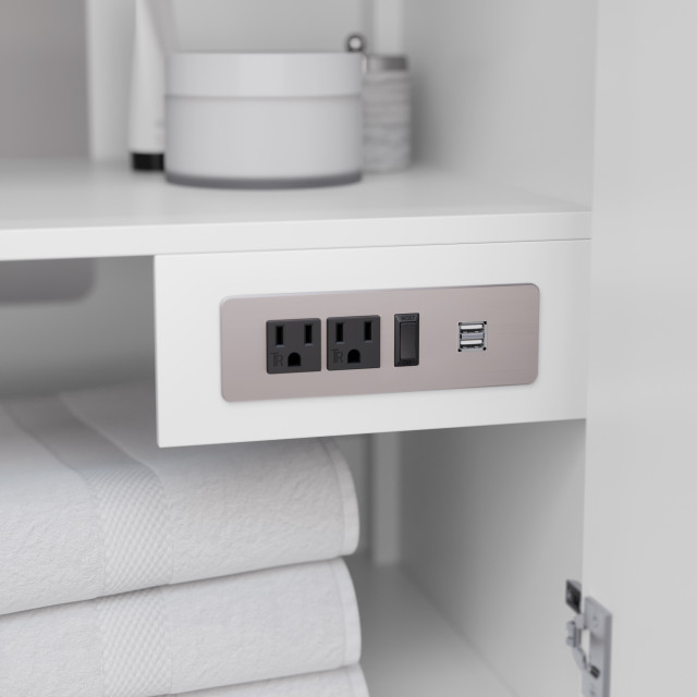 Icon 66" Double Vanity, White, No Top, No Sink, Satin Bronze Trim, 58 ...