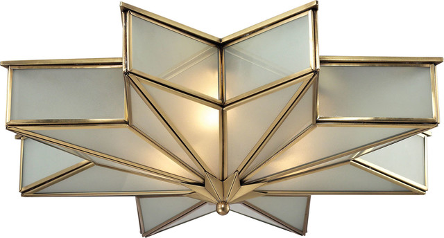 Decostar 3 Light Flush Mount Brushed Brass