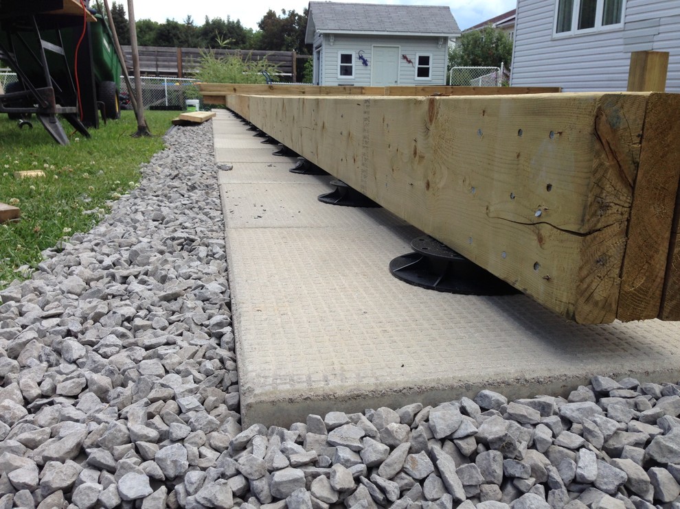 Inspiration for a huge transitional backyard deck remodel