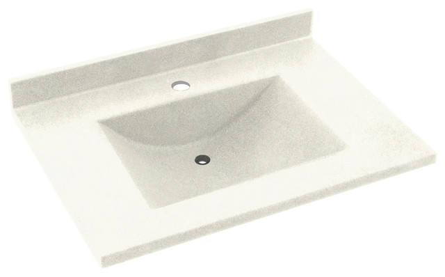 Swan Contour Solid Surface Bathroom Vanity Top Bisque