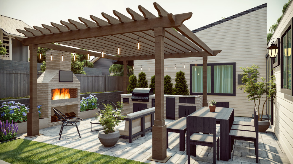 Example of a small mountain style home design design