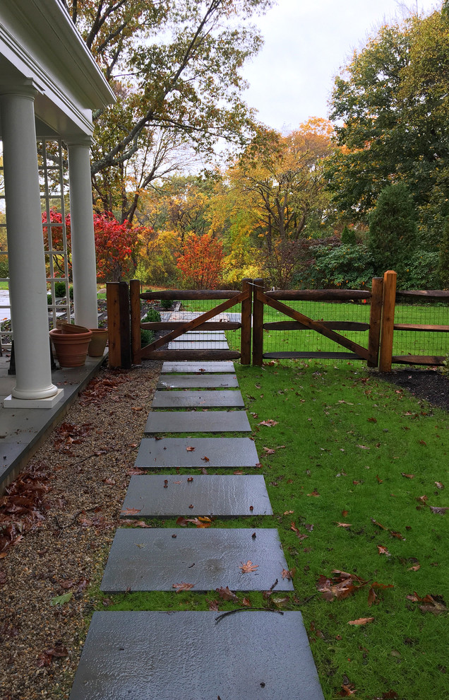 This is an example of a transitional landscaping in Boston.