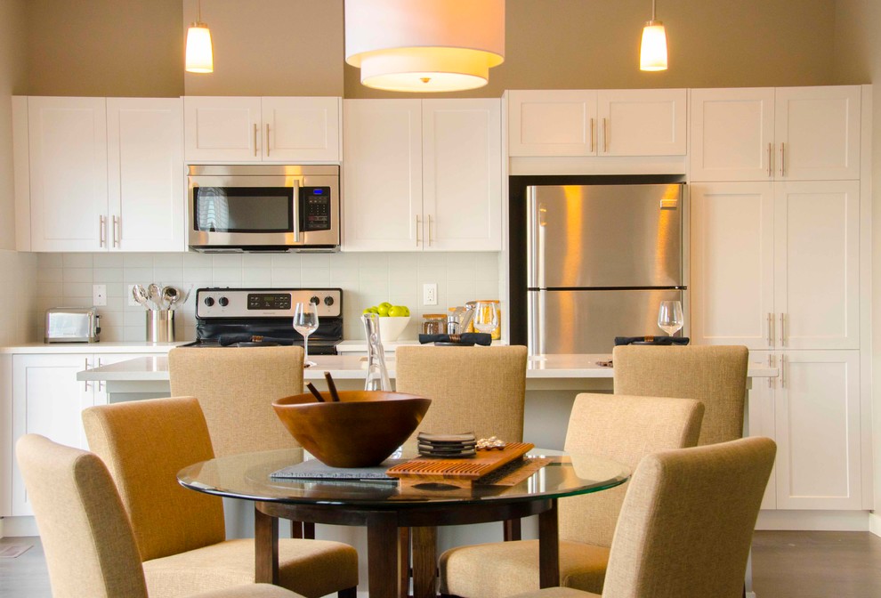 Example of a small transitional dining room design