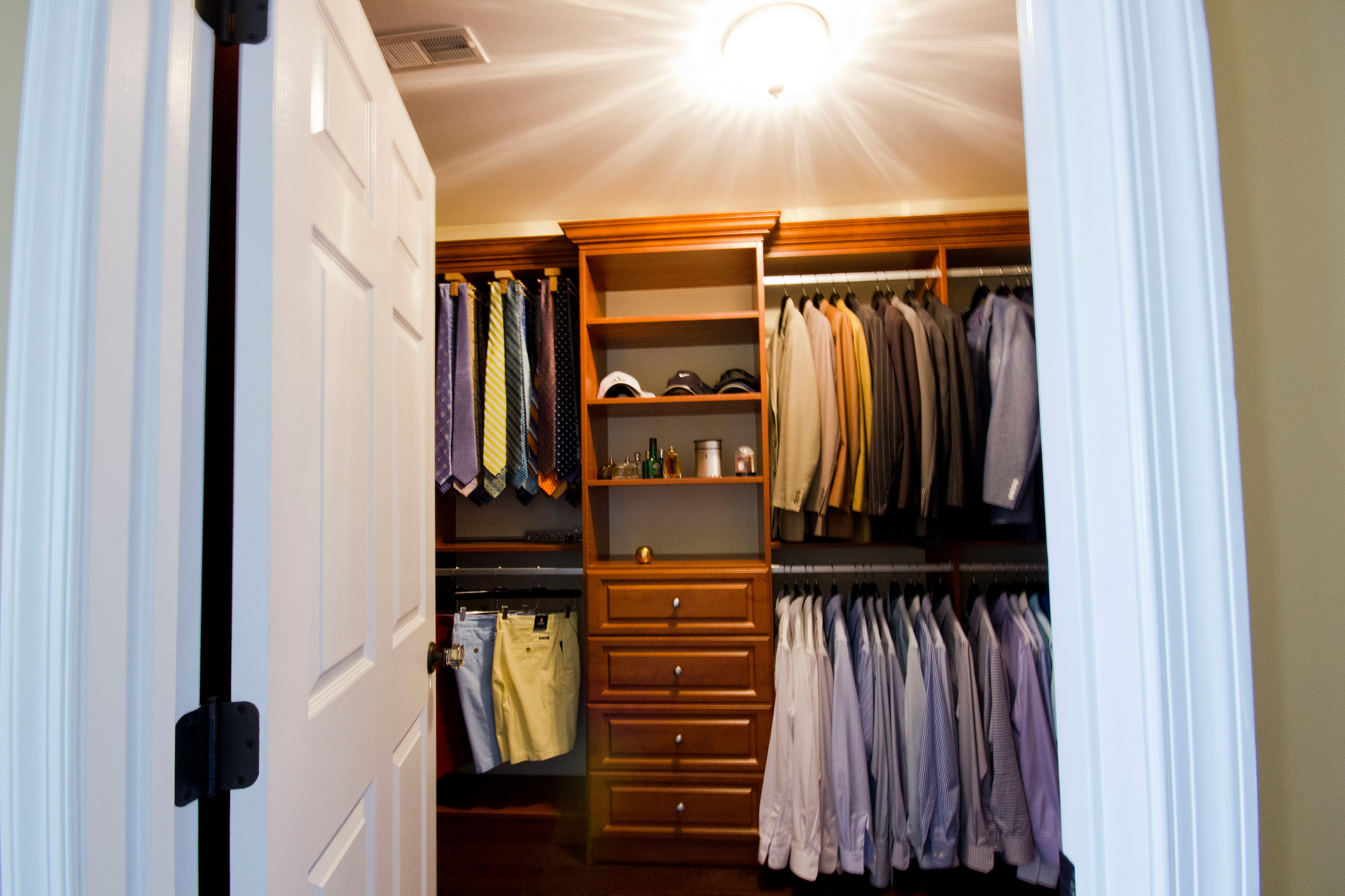 Handsome Mens walk-in closet