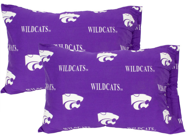Kansas State Wildcats Pillowcase Pair, Solid, Includes 2 Standard Pillowcases, King