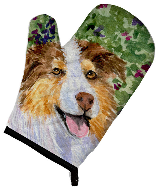 Australian Shepherd Oven Mitt Contemporary Oven Mitts And Pot
