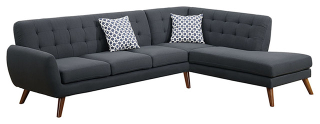 2-Pieces Sectional Sofa With Accent Pillows
