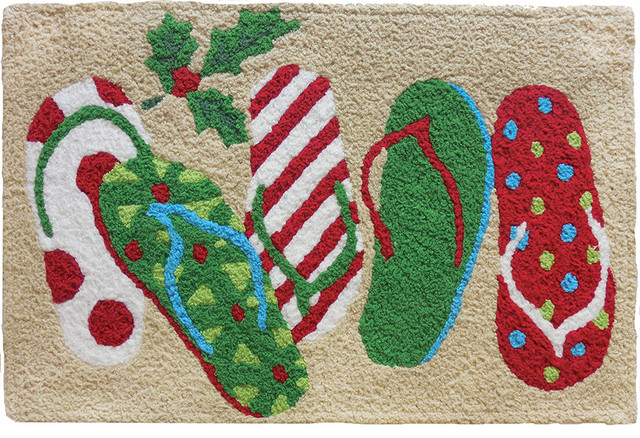 Christmas Sandals Holiday Decor Indoor Outdoor Accent Rug Beach