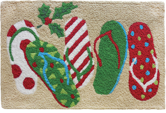 Christmas Sandals Holiday Decor Indoor Outdoor Accent Doormat,  20"x30"