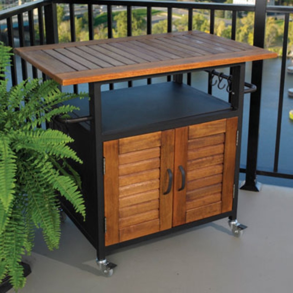 Rolling Outdoor Cabinet for Table Top Grills