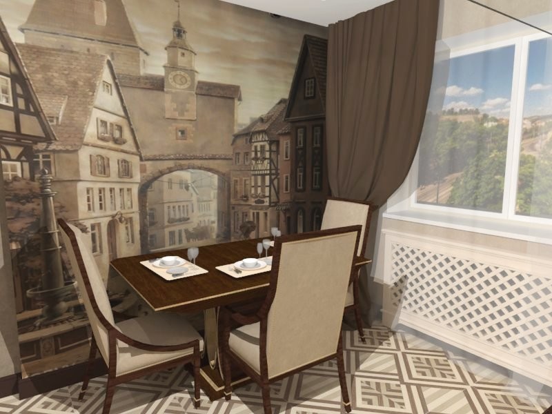 Кухня в благородных бежево-коричневых оттенках