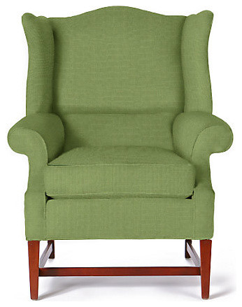 Josef Wingback Chair, Leaf Linen