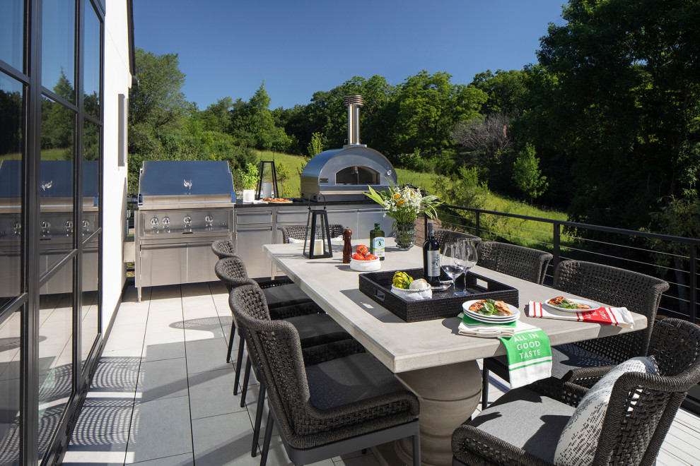 This is an example of a classic terrace in Minneapolis with a bbq area.