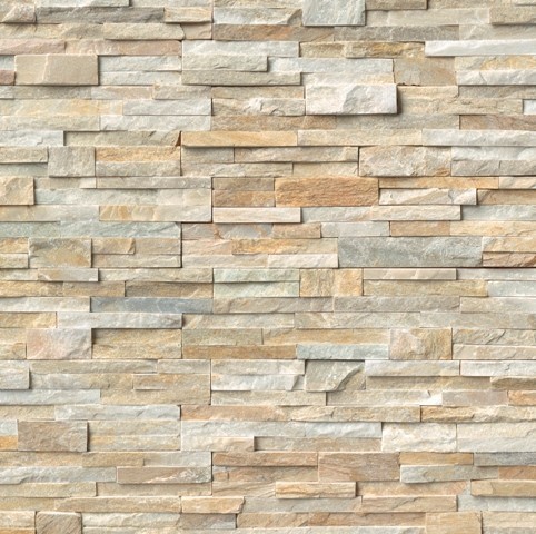 6x24 Golden Honey Ledger Panel Split Face Transitional Wall And Sample Of Golden Honey Ledger Panel Split Face