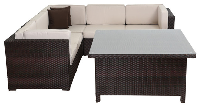 Atlantic Bellagio 7 Piece Conversation Set Brown Tropical Outdoor Lounge Sets By Homesquare - Atlantic Bellagio Patio Furniture Atlantic Bellagio 7 Piece Conversation Set Brown Tropical Outdoor Lounge Sets By Homesquare - Atlantic Bellagio Patio Furniture