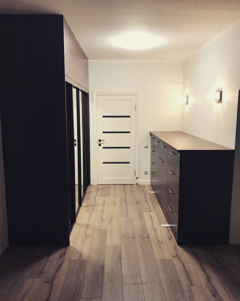 Гардеробная и тумба МДФ "горький шоколад"