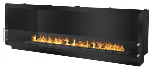 Ignis 78 5 Wide One Sided Ethanol Burning Smart Firebox In Black