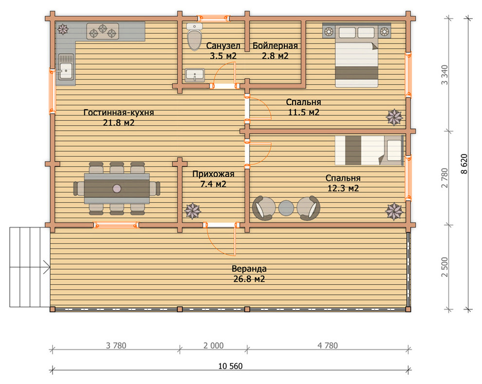 Дом из профилированного бруса "Химки"