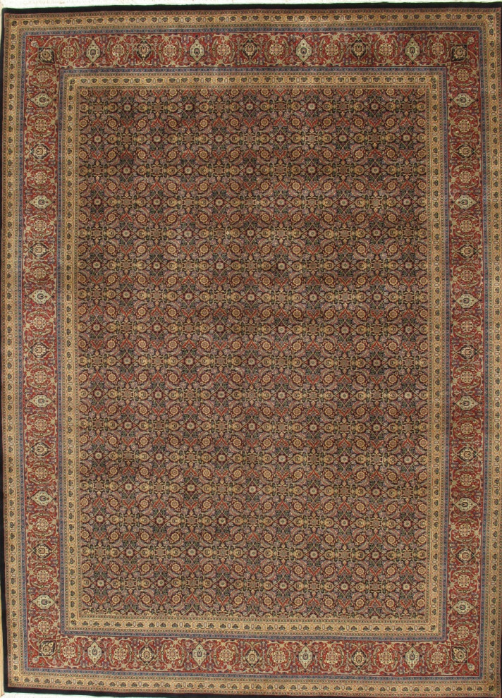 Pasargad Home Tabriz Collection Hand-Knotted Lamb's Wool Area Rug, 5'11"x6'2"