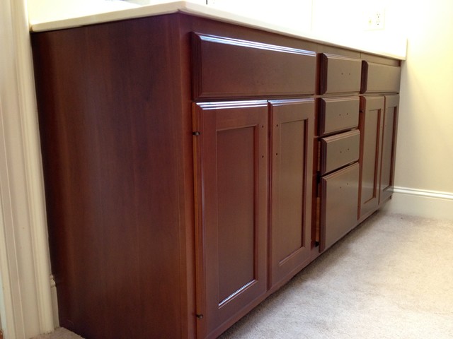 Brown Dull Vanity Taken To A Warm Rich Mahogany Color