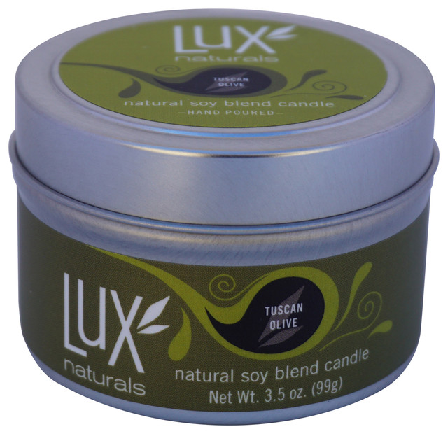 Tuscan Olive Candle Travel Tin Candles by Lux Naturals Houzz
