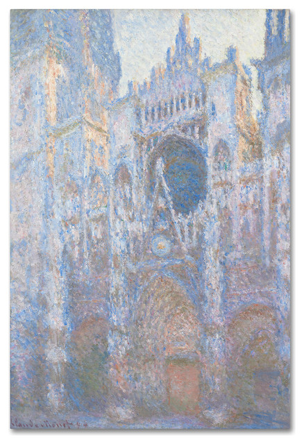 Claude Monet 'Rouen Cathedral West Facade 1894' Canvas Art, 19x12