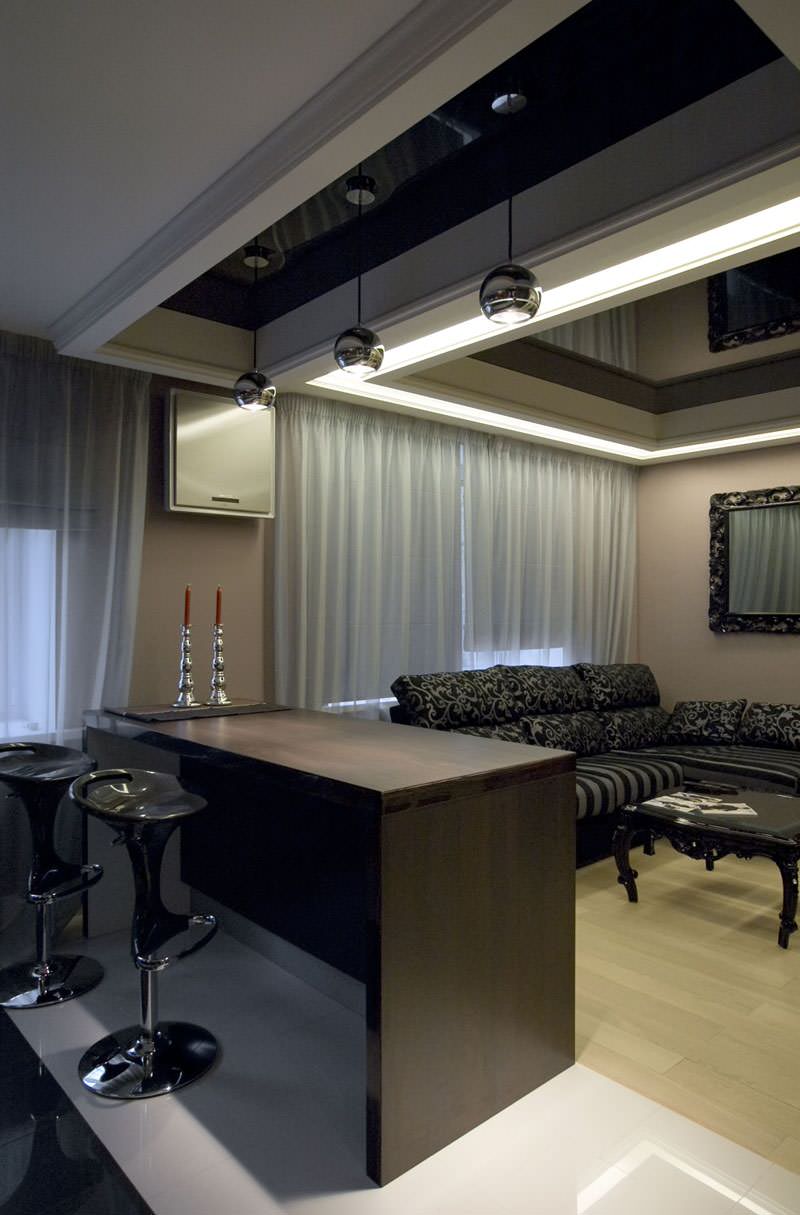 черно-белый интерьер