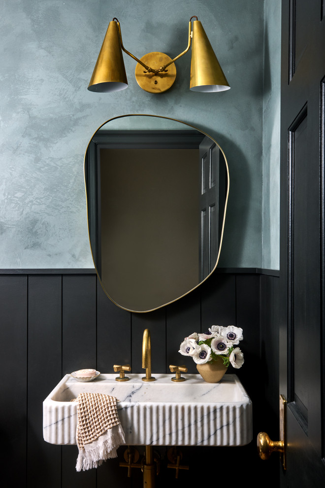 Transitional powder room photo in Philadelphia