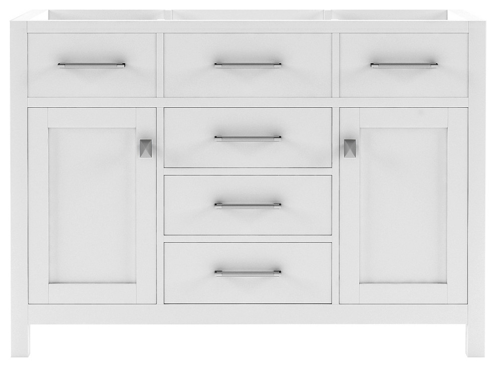 Caroline 48" Single Bathroom Vanity Cabinet Base Only in White with Top