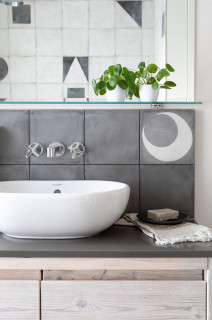 grigio BAITA Mobiletto da parete per bagno bianco 