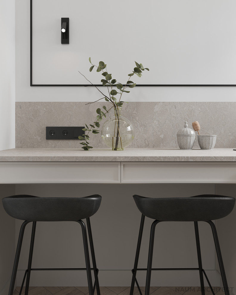 Кухня 5,6 м² при террасе в частном доме