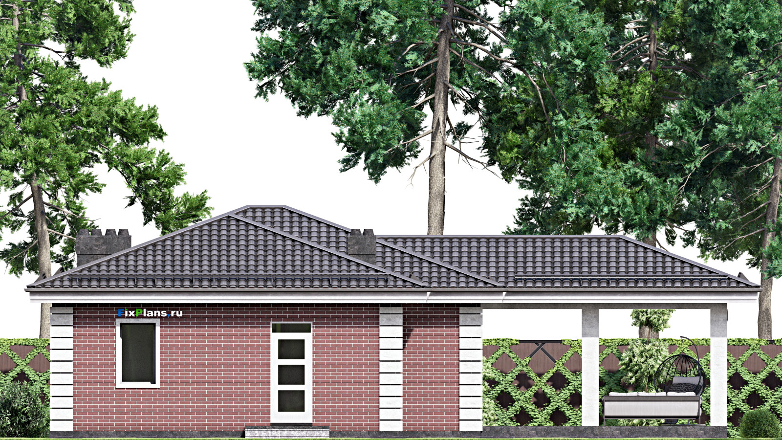 Проект одноэтажного дома 13х16м S122м2 F-15398