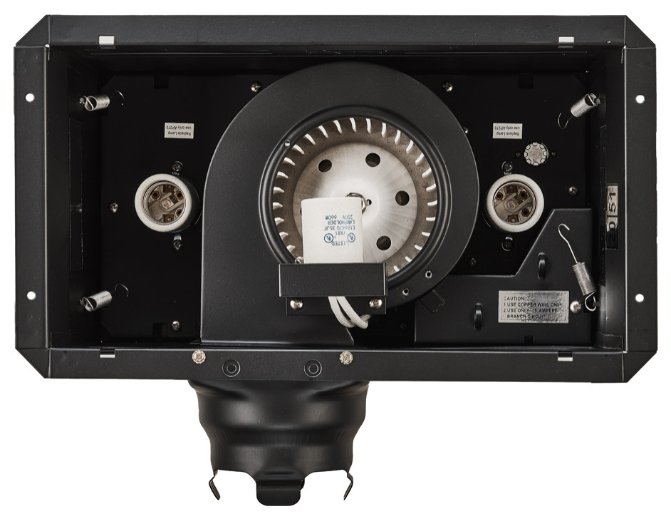 2 Bulb Quiet Bathroom Heater Fan With Light Contemporary Bathroom