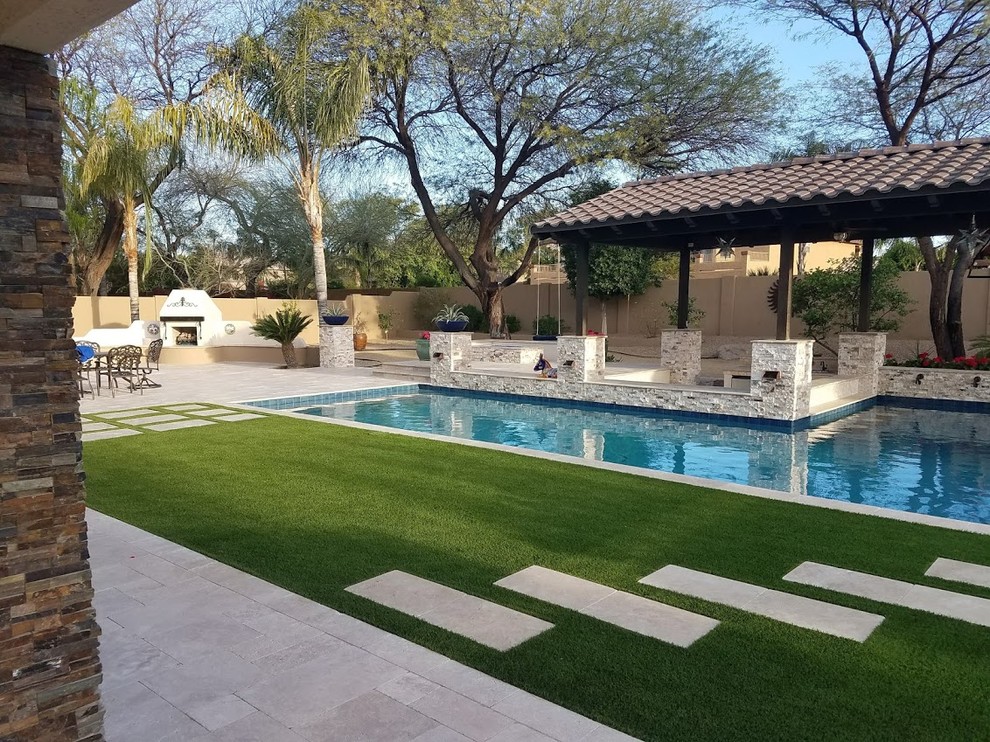 Pool/Spa Backyard Peoria AZ - Contemporary - Landscape - Phoenix - by ...