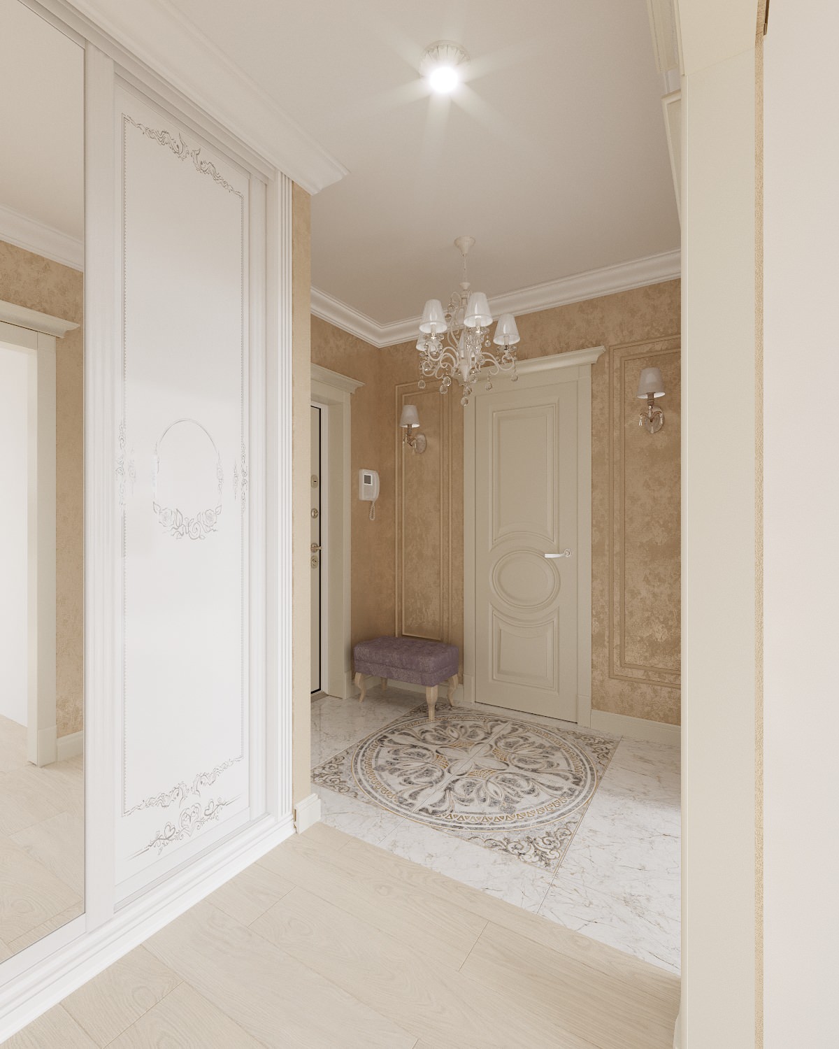 Проект 3х-комнатной квартиры в классическом стиле, ЖК Тихая Роща 2, г.Уфа.