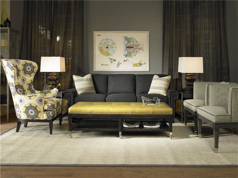 Design ideas for a contemporary living room in Charlotte.