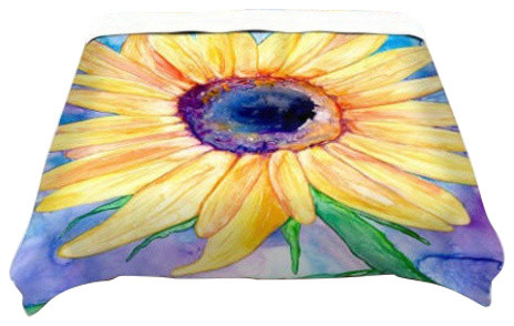 Sunflower Painting Nature Modern Duvet Cover, Queen
