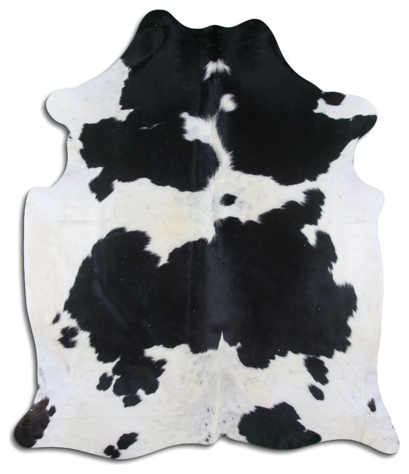 NATURAL HAIR ON Cowhide Rug DE BLACK AND WHITE, 5'x7' to 6'x8