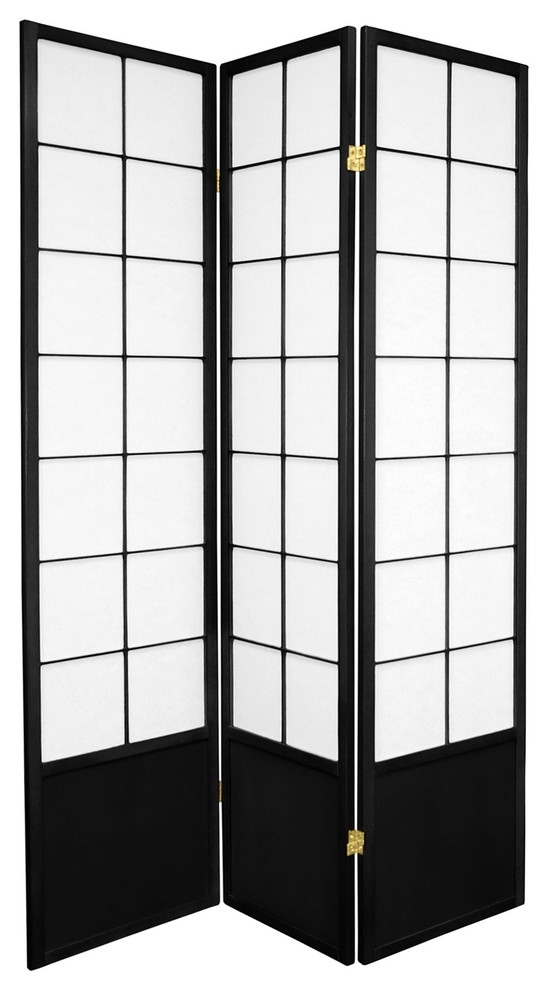 6' Tall Zen Shoji Screen, 3 Panels Asian Screens And Room Dividers
